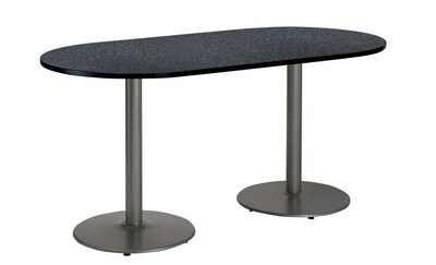 KFI 36" x 72" HPL RaceTrack Table Graphite Nebula (T3672RB192SLGRN)