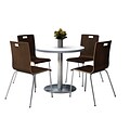KFI 36 Round Crisp Linen HPL Table with 4 9222-Espresso Chairs  (36RB922SCL9222E)