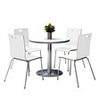 KFI 42 Round Crisp Linen HPL Table with 4 9222-White Chairs  (42RB922SCL9222W)