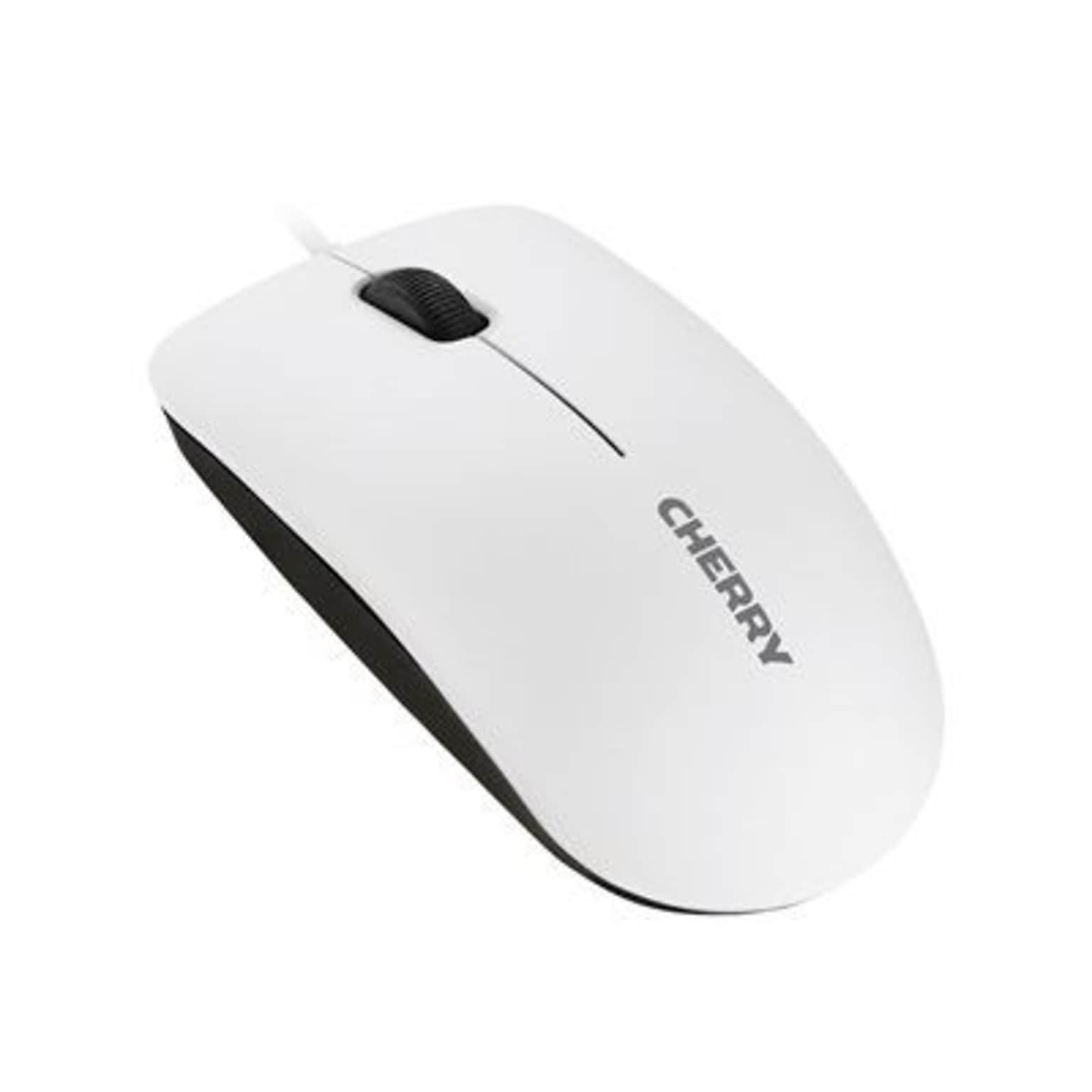 CHERRY MC 1000 USB 2.0 Wired Optical Mouse, White/Gray (JM-0800-0)