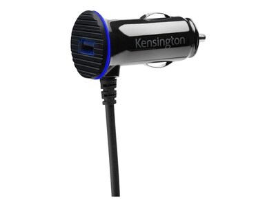 Kensington® PowerBolt™ 3.4 Dual Fast Charge Car Charger, Black, Micro USB (K38119WW)