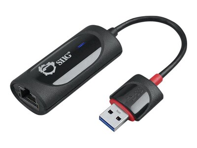 SIIG® JU-NE0611-S2 Black SuperSpeed USB 3.0 Gigabit LAN Adapter for Laptop/Desktop Computer