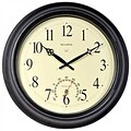 Chaney Instruments Acurite® Indoor/Outdoor 18Dia x 2 1/2D Black Analog Atomic Wall Clock (50308A2)