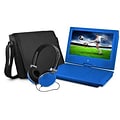 Ematic EPD909 Portable 9 VD Player with Matching Headphones and Bag; Blue