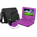 Ematic EPD707 Portable 7 DVD Player with Matching Headphones and Bag, Purple