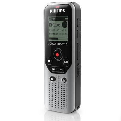 Philips DVT1200 Voice Tracer Digital Recorder, Dark Silver/Black