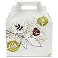 Dixie® Pathways™ 9 x 6 1/2 x 3 Paper Carryout Container, White/Green/Burgundy, 250/Pack