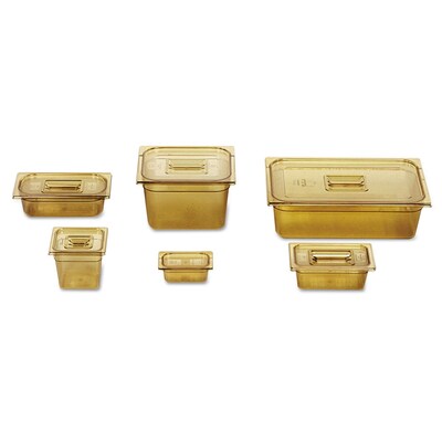 Rubbermaid® Food Storage Container Lid, 1/2 Size w/ Peg Hole, Amber, Fits: 224PAMB & 225PAMB