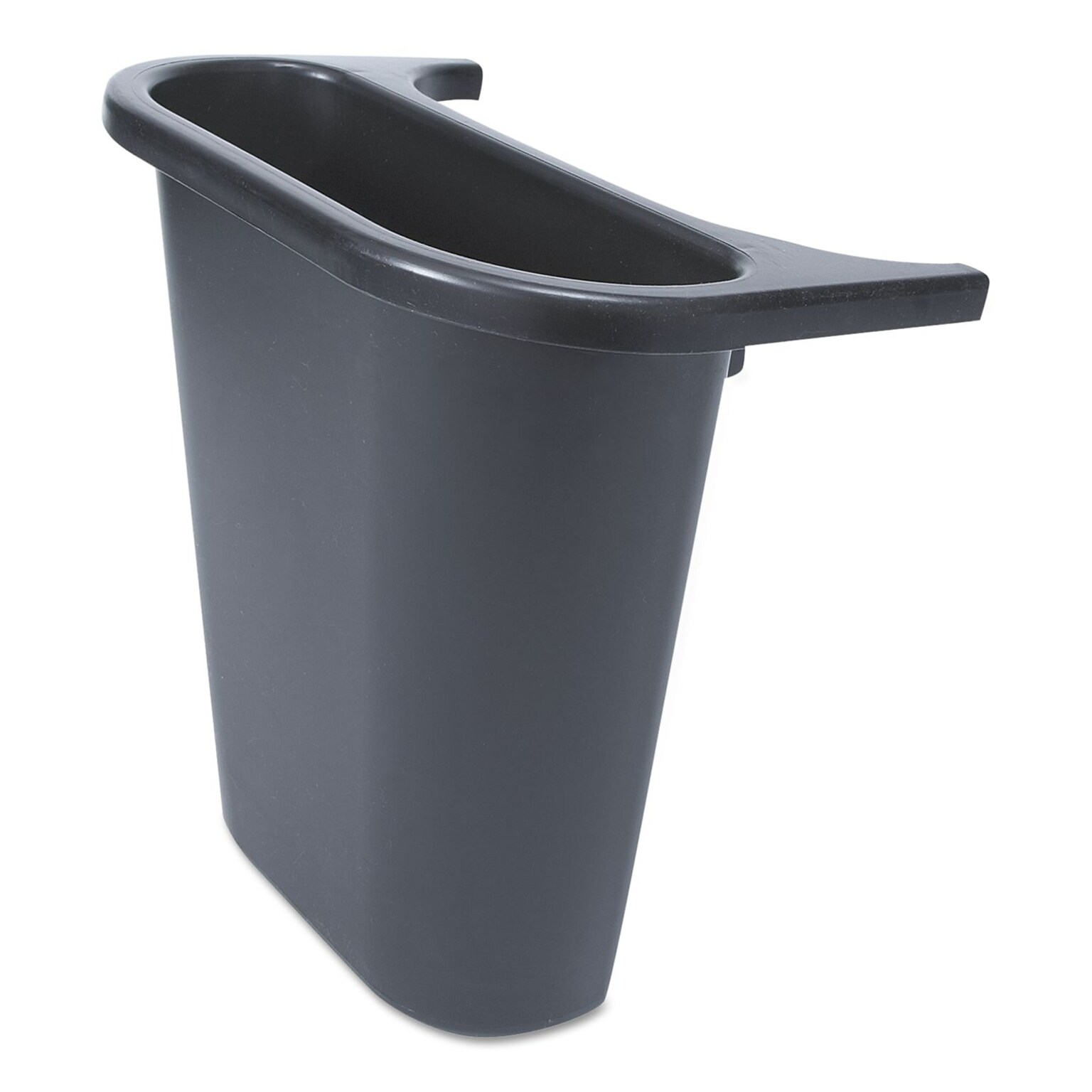 Rubbermaid Commercial Saddle Basket Recycling Bin, Rectangular, Black, 7 1/4w X 10 3/5d X 11 1/2h