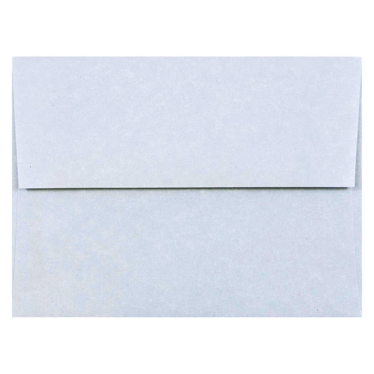 JAM Paper A2 Parchment Invitation Envelopes, 4.375 x 5.75, Blue Recycled, 25/Pack (10197)