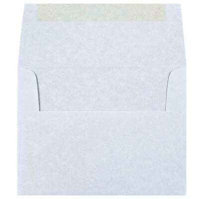 JAM Paper A2 Parchment Invitation Envelopes, 4.375 x 5.75, Blue Recycled, 25/Pack (10197)