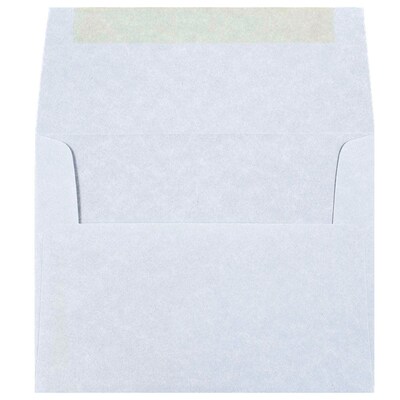 JAM Paper A2 Parchment Invitation Envelopes, 4.375 x 5.75, Blue Recycled, 50/Pack (10197I)