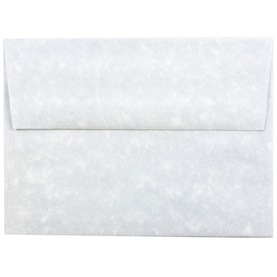 JAM Paper A6 Parchment Invitation Envelopes, 4.75 x 6.5, Blue Recycled, 25/Pack (10296)