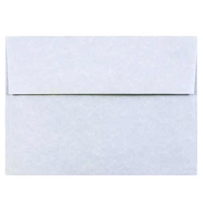 JAM Paper A7 Parchment Invitation Envelopes, 5.25 x 7.25, Blue Recycled, 50/Pack (10379I)