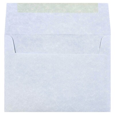 JAM Paper A7 Parchment Invitation Envelopes, 5.25 x 7.25, Blue Recycled, 50/Pack (10379I)