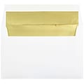 JAM Paper® A9 Foil Lined Invitation Envelopes, 5.75 x 8.75, White with Gold Foil, Bulk 250/Box (11572H)