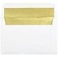 JAM Paper® A9 Foil Lined Invitation Envelopes, 5.75 x 8.75, White with Gold Foil, 25/Pack (11572)