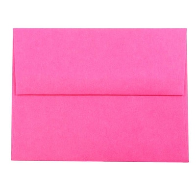 JAM Paper A2 Colored Invitation Envelopes, 4.375 x 5.75, Ultra Fuchsia Pink, 25/Pack (12844)