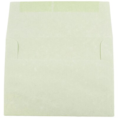 JAM Paper® A6 Parchment Invitation Envelopes, 4.75 x 6.5, Green Recycled, 25/Pack (13278)
