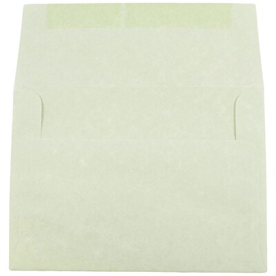 JAM Paper® A6 Parchment Invitation Envelopes, 4.75 x 6.5, Green Recycled, 25/Pack (13278)