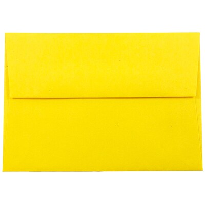 JAM Paper® 4Bar A1 Colored Invitation Envelopes, 3.625 x 5.125, Yellow Recycled, 50/Pack (15801I)