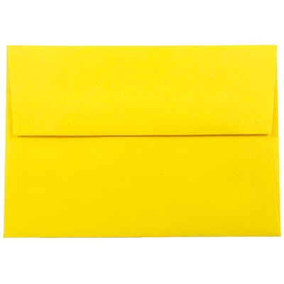 JAM Paper® 4Bar A1 Colored Invitation Envelopes, 3.625 x 5.125, Yellow Recycled, 50/Pack (15801I)