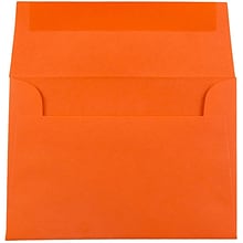 JAM Paper 4Bar A1 Colored Invitation Envelopes, 3.625 x 5.125, Orange Recycled, 50/Pack (15808I)