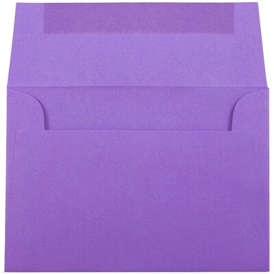 JAM Paper® 4Bar A1 Colored Invitation Envelopes, 3.625 x 5.125, Violet Purple Recycled, 50/Pack (158