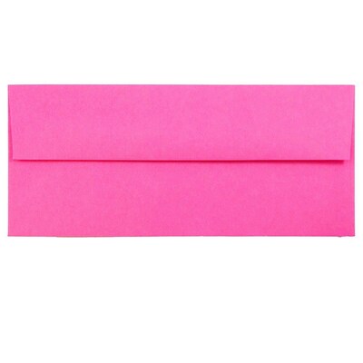 JAM Paper Open End #10 Business Envelope, 4 1/8 x 9 1/2, Fuchsia Pink, 50/Pack (15847I)