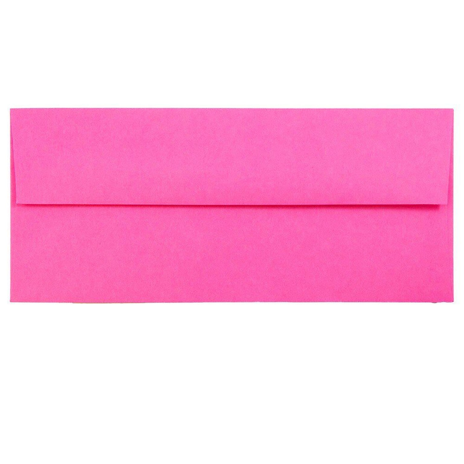 JAM Paper Open End #10 Business Envelope, 4 1/8 x 9 1/2, Fuchsia Pink, 50/Pack (15847I)