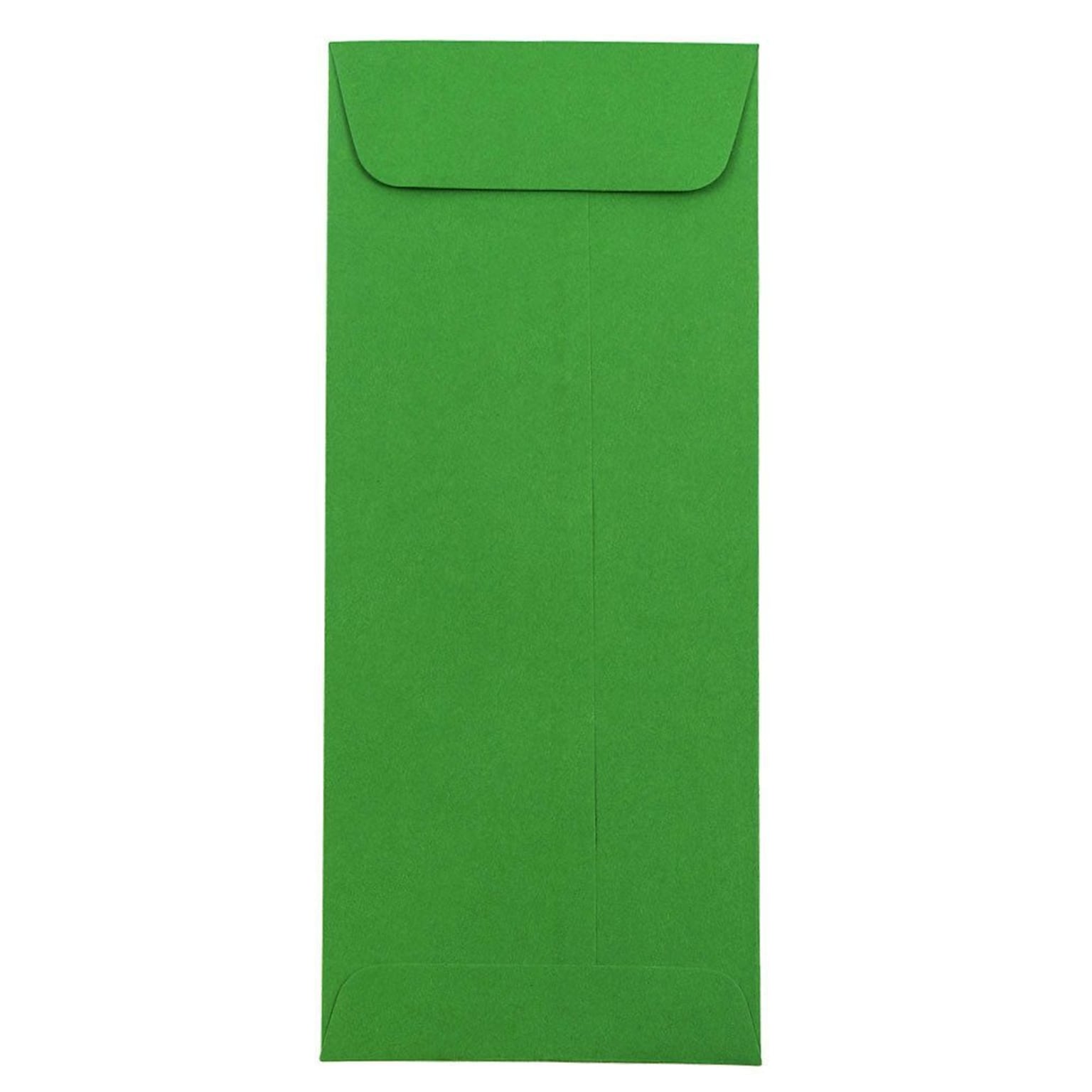 JAM Paper Open End #10 Currency Envelope, 4 1/8 x 9 1/2, Green, 50/Pack (15884I)
