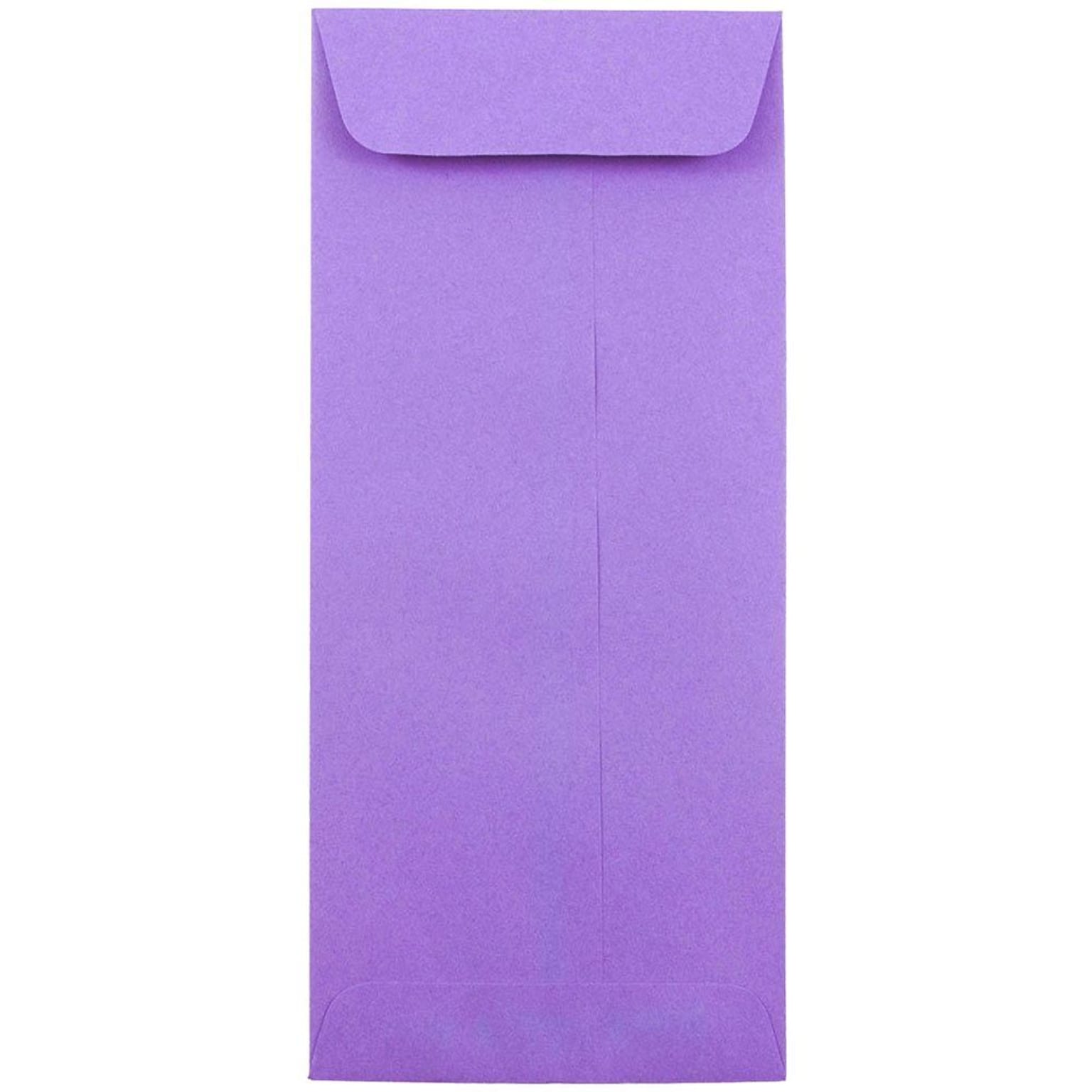 JAM Paper #10 Policy Business Colored Envelopes, 4 1/8 x 9 1/2, Violet Purple Recycled, 25/Pack (15886)