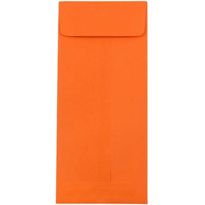 JAM Paper Open End #11 Currency Envelope, 4 1/2 x 10 3/8, Orange Brite Hue, 50/Pack (3156394I)