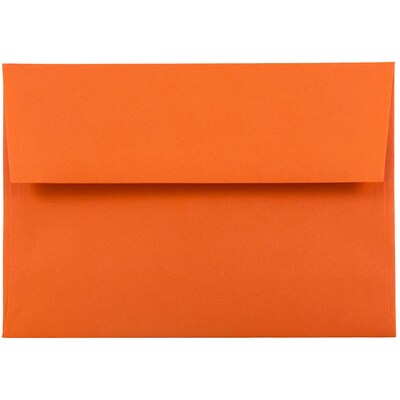 JAM Paper A6 Colored Invitation Envelopes, 4.75 x 6.5, Orange Recycled, 25/Pack (15905)