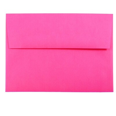 JAM Paper A7 Colored Invitation Envelopes, 5.25 x 7.25, Ultra Fuchsia Pink, 50/Pack (15916I)