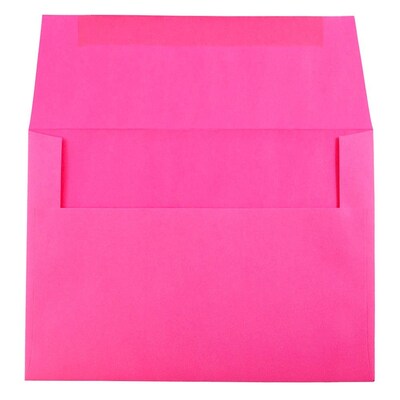 JAM Paper® A7 Colored Invitation Envelopes, 5.25 x 7.25, Ultra Fuchsia Pink, Bulk 1000/Carton (15916