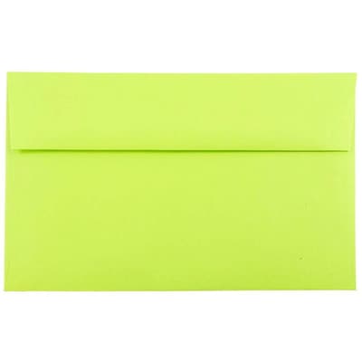 JAM Paper A10 Colored Invitation Envelopes, 6 x 9.5, Ultra Lime Green, Bulk 250/Box (20835H)