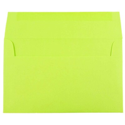 JAM Paper® A10 Colored Invitation Envelopes, 6 x 9.5, Ultra Lime Green, 25/Pack (20835)