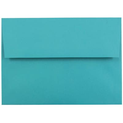 JAM Paper A7 Colored Invitation Envelopes, 5 1/4 x 7 1/4, Sea Blue Recycled, 50/Pack (27785I)