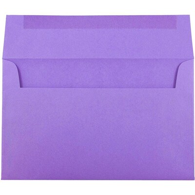 JAM Paper A10 Colored Invitation Envelopes, 6 x 9.5, Violet Purple Recycled, 50/Pack (28036I)