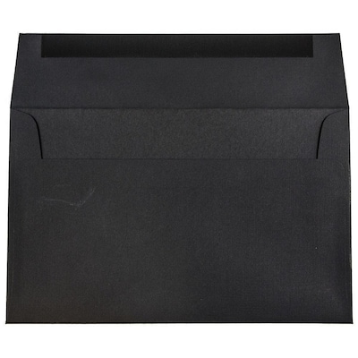 JAM Paper A9 Invitation Envelopes, 5.75 x 8.75, Black Linen, 50/Pack (900906807I)