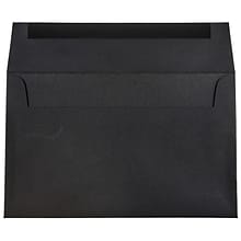 JAM Paper A9 Invitation Envelopes, 5.75 x 8.75, Black Linen, 50/Pack (900906807I)