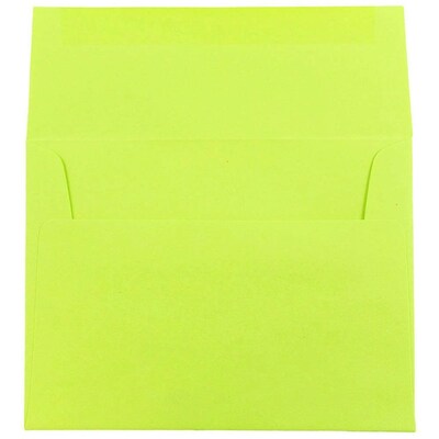 JAM Paper A6 Colored Invitation Envelopes, 4.75 x 6.5, Ultra Lime Green, 25/Pack (52610)
