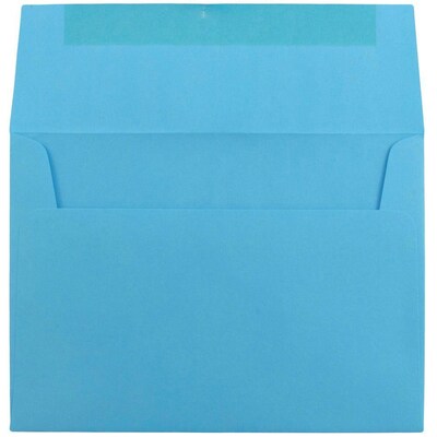 JAM Paper A7 Colored Invitation Envelopes, 5.25 x 7.25, Blue Recycled, 50/Pack (54093I)