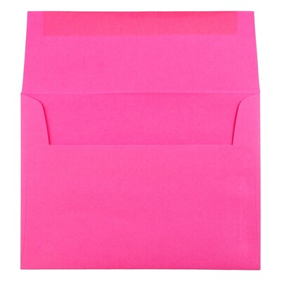 JAM Paper® A6 Colored Invitation Envelopes, 4.75 x 6.5, Ultra Fuchsia Pink, 50/Pack (60574I)