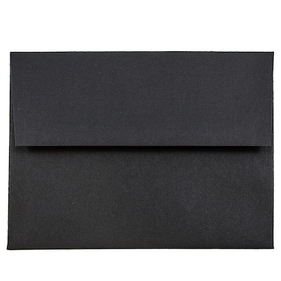 JAM Paper A2 Invitation Envelopes, 4.375 x 5.75, Black Linen, 50/Pack (64345I)