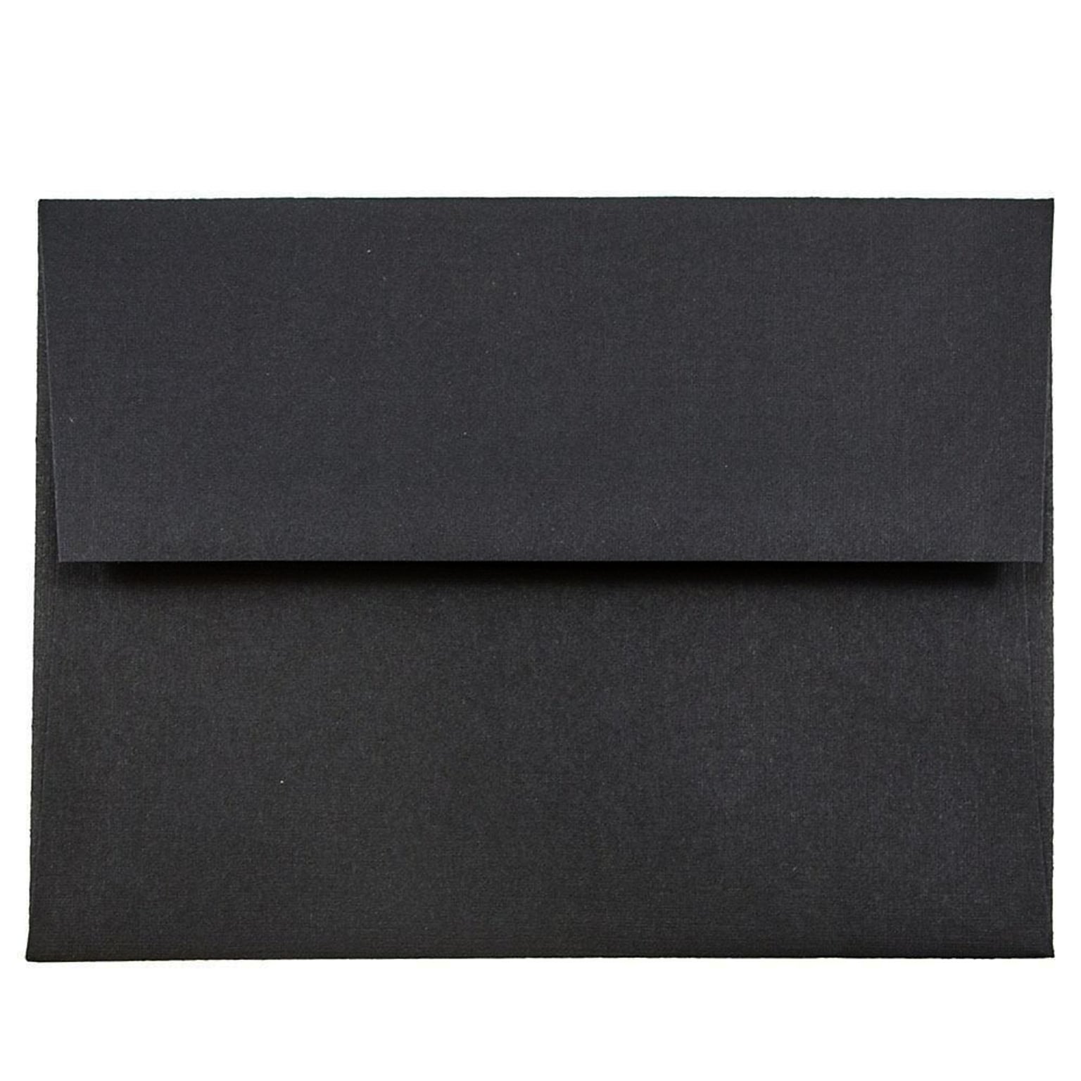 JAM Paper A2 Invitation Envelopes, 4.375 x 5.75, Black Linen, 25/Pack (64345)
