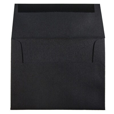 JAM Paper A2 Invitation Envelopes, 4.375 x 5.75, Black Linen, 50/Pack (64345I)