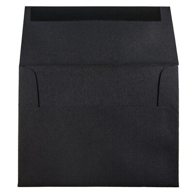 JAM Paper A2 Invitation Envelopes, 4.375 x 5.75, Black Linen, 25/Pack (64345)