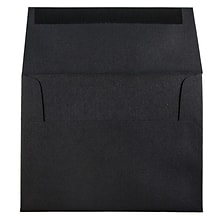 JAM Paper A2 Invitation Envelopes, 4.375 x 5.75, Black Linen, 25/Pack (64345)